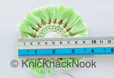 Mirrored Tassels In Grey / Green / Brown / Red / Blue, Crochet Mirror Tassel, Handmade Latkan Boho